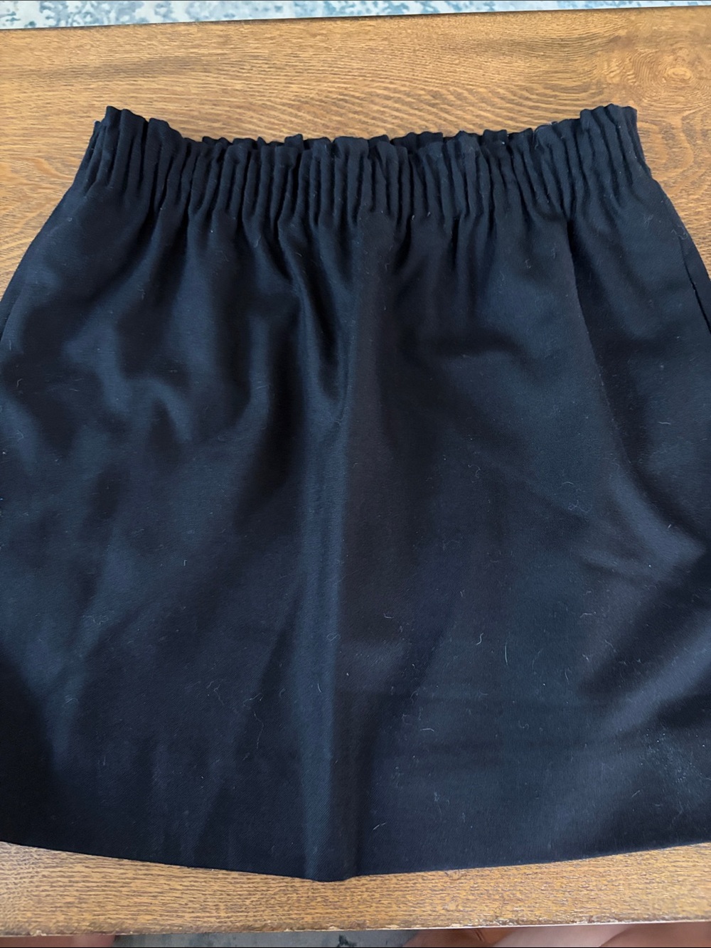 Women’s J Crew Black Elastic Waist Wool Blend Mini Skirt size 8